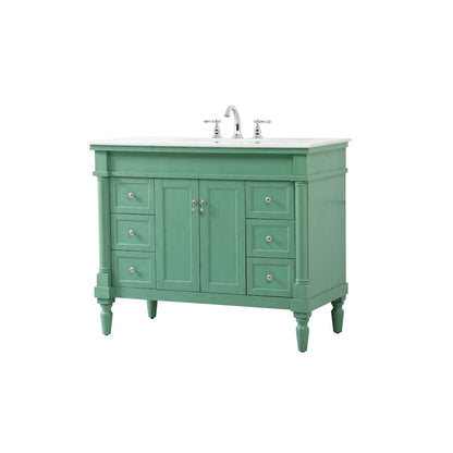 42 inch Single Bathroom vanity in vintage mint