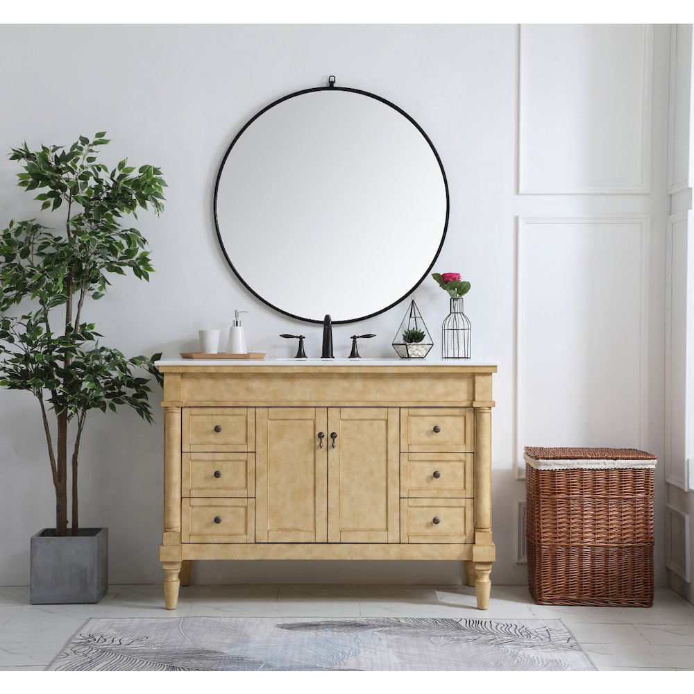 48 inch Single Bathroom vanity in Antique Beige
