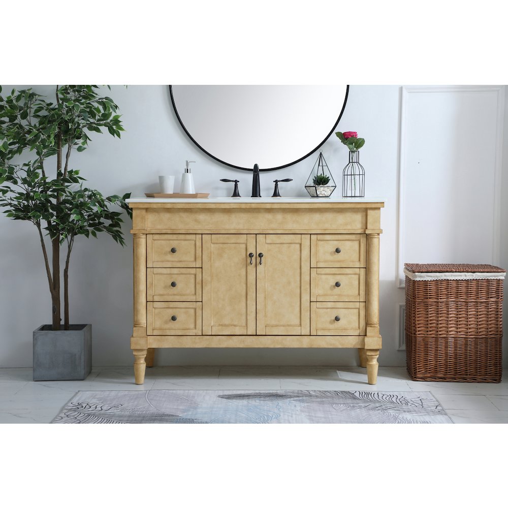 48 inch Single Bathroom vanity in Antique Beige