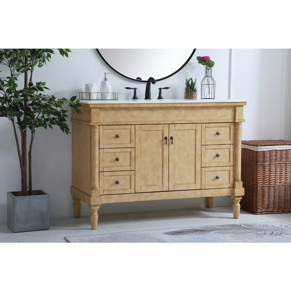48 inch Single Bathroom vanity in Antique Beige