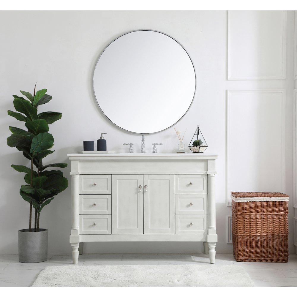 48 inch Single Bathroom vanity in Antique White