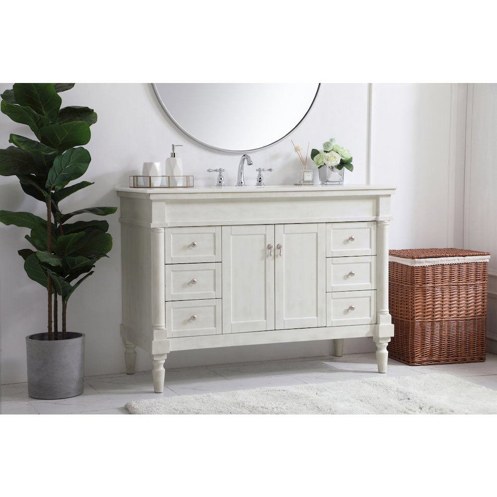 48 inch Single Bathroom vanity in Antique White