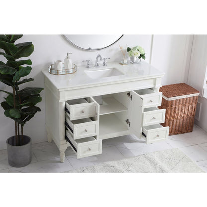 48 inch Single Bathroom vanity in Antique White