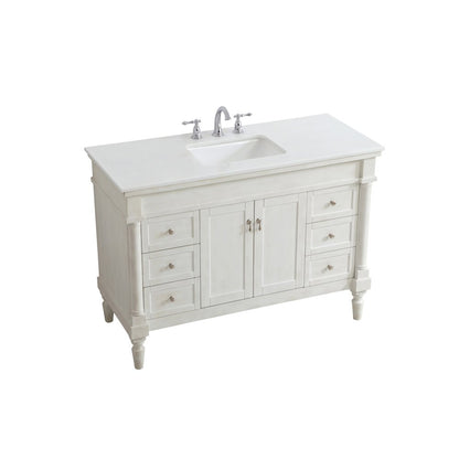 48 inch Single Bathroom vanity in Antique White