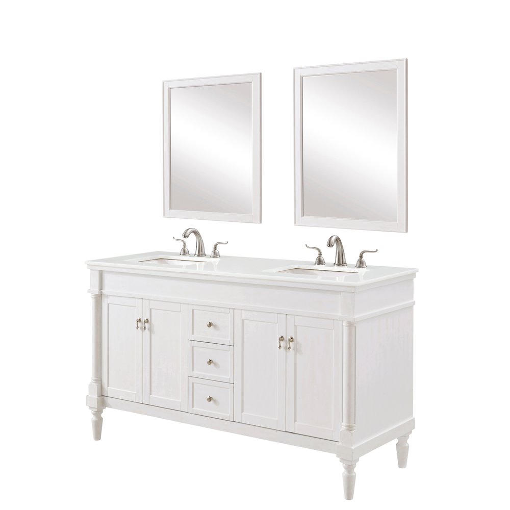 60 inch Single Bathroom vanity in Antique White