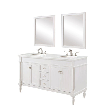 60 inch Single Bathroom vanity in Antique White