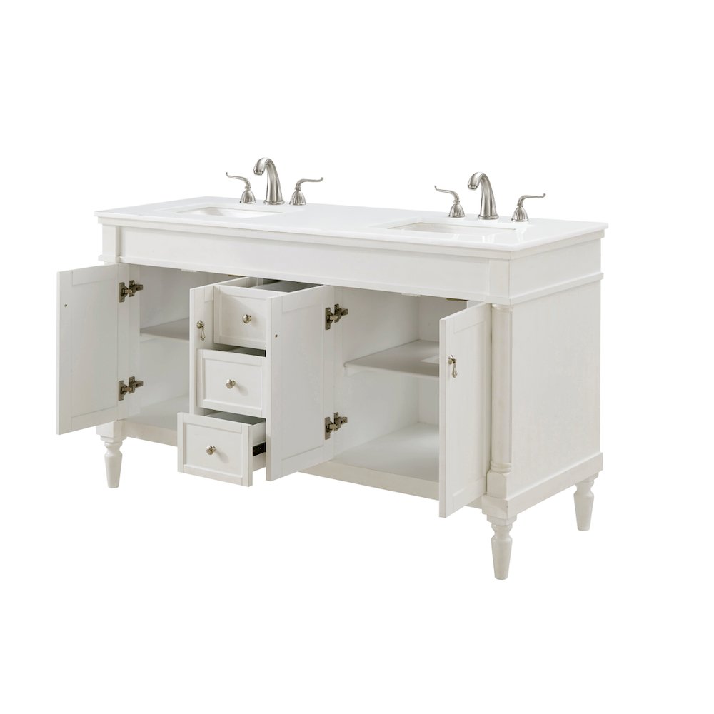 60 inch Single Bathroom vanity in Antique White