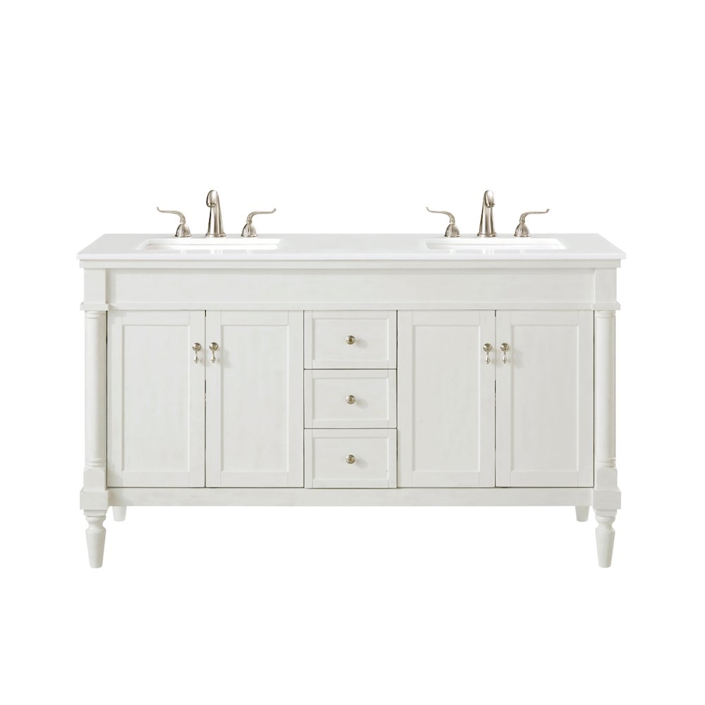 60 inch Single Bathroom vanity in Antique White