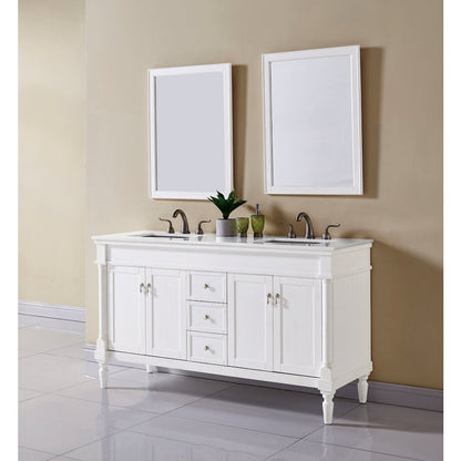 60 inch Single Bathroom vanity in Antique White