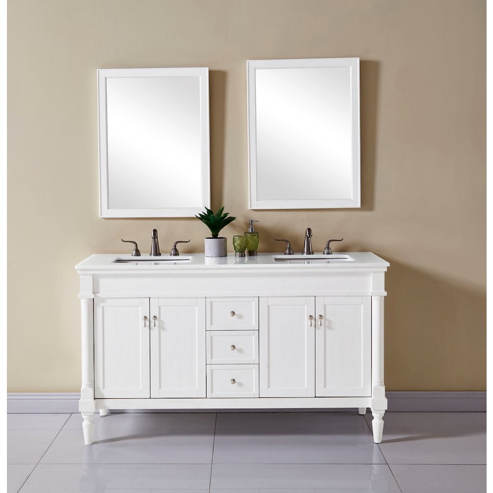 60 inch Single Bathroom vanity in Antique White