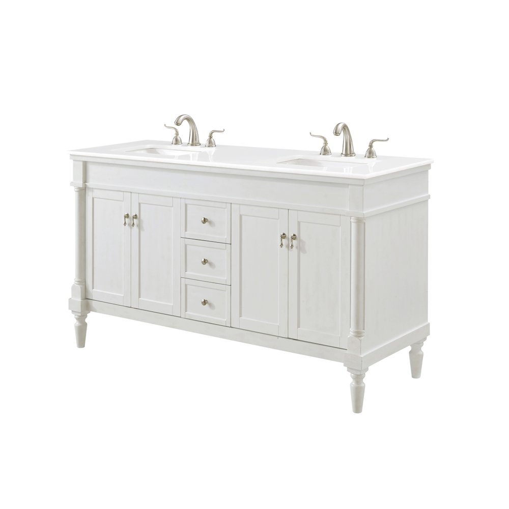 60 inch Single Bathroom vanity in Antique White