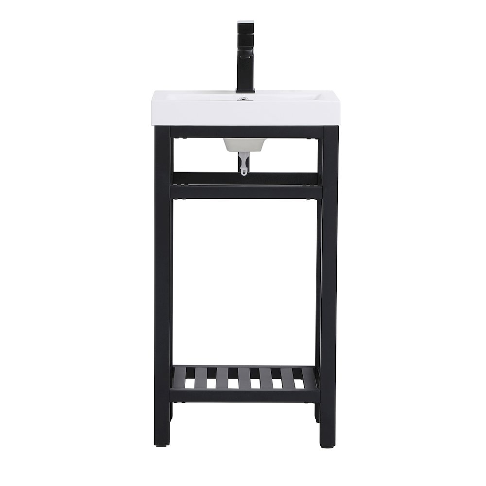 18 inch Single Bathroom Metal Vanity in Black