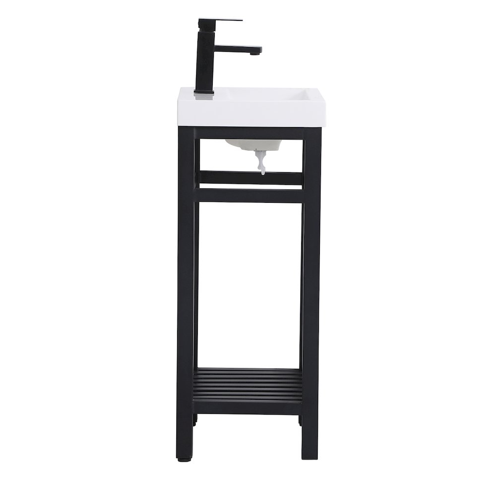 18 inch Single Bathroom Metal Vanity in Black