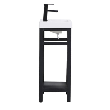 18 inch Single Bathroom Metal Vanity in Black