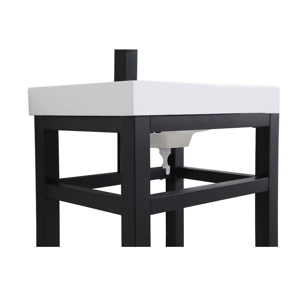 18 inch Single Bathroom Metal Vanity in Black