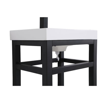 18 inch Single Bathroom Metal Vanity in Black