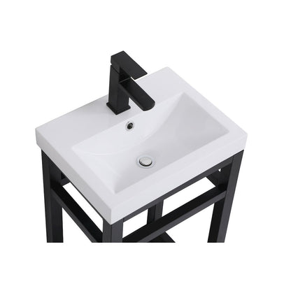 18 inch Single Bathroom Metal Vanity in Black