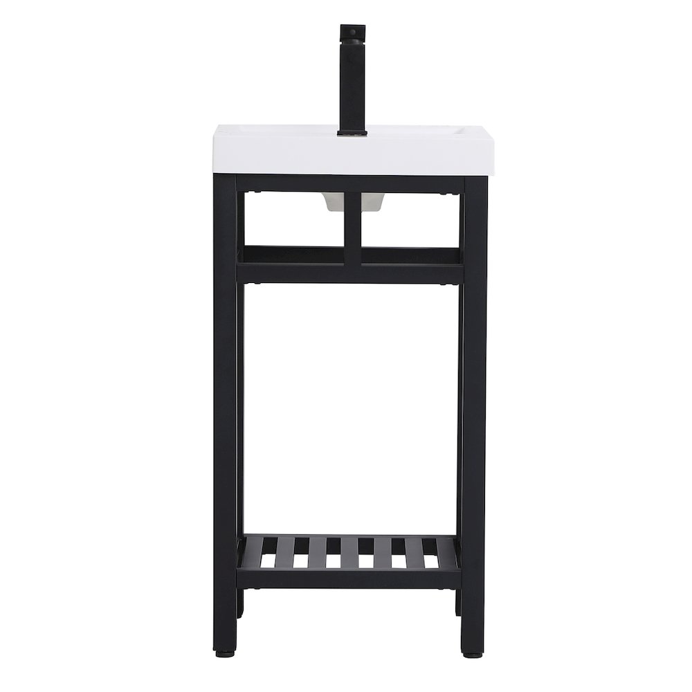 18 inch Single Bathroom Metal Vanity in Black