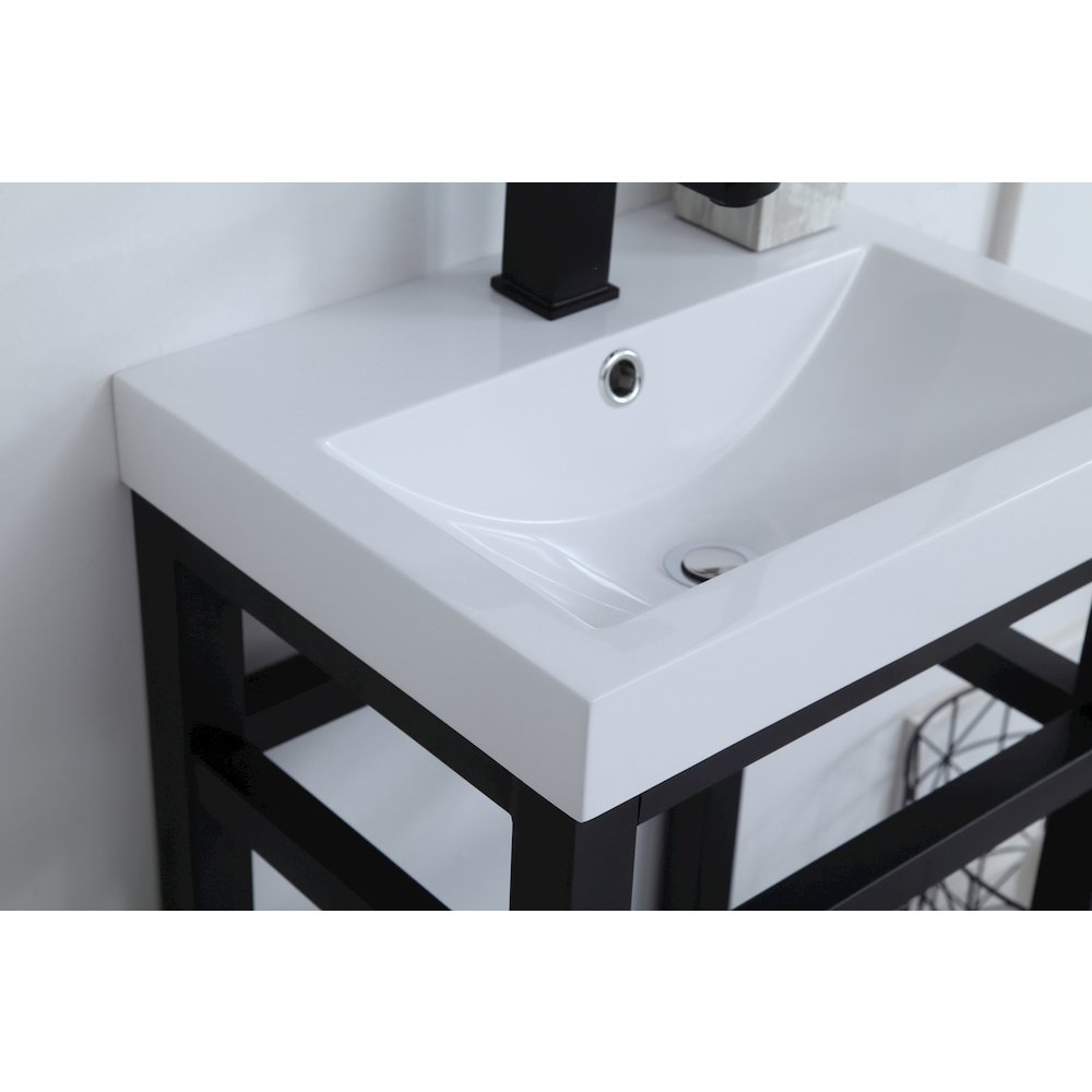18 inch Single Bathroom Metal Vanity in Black