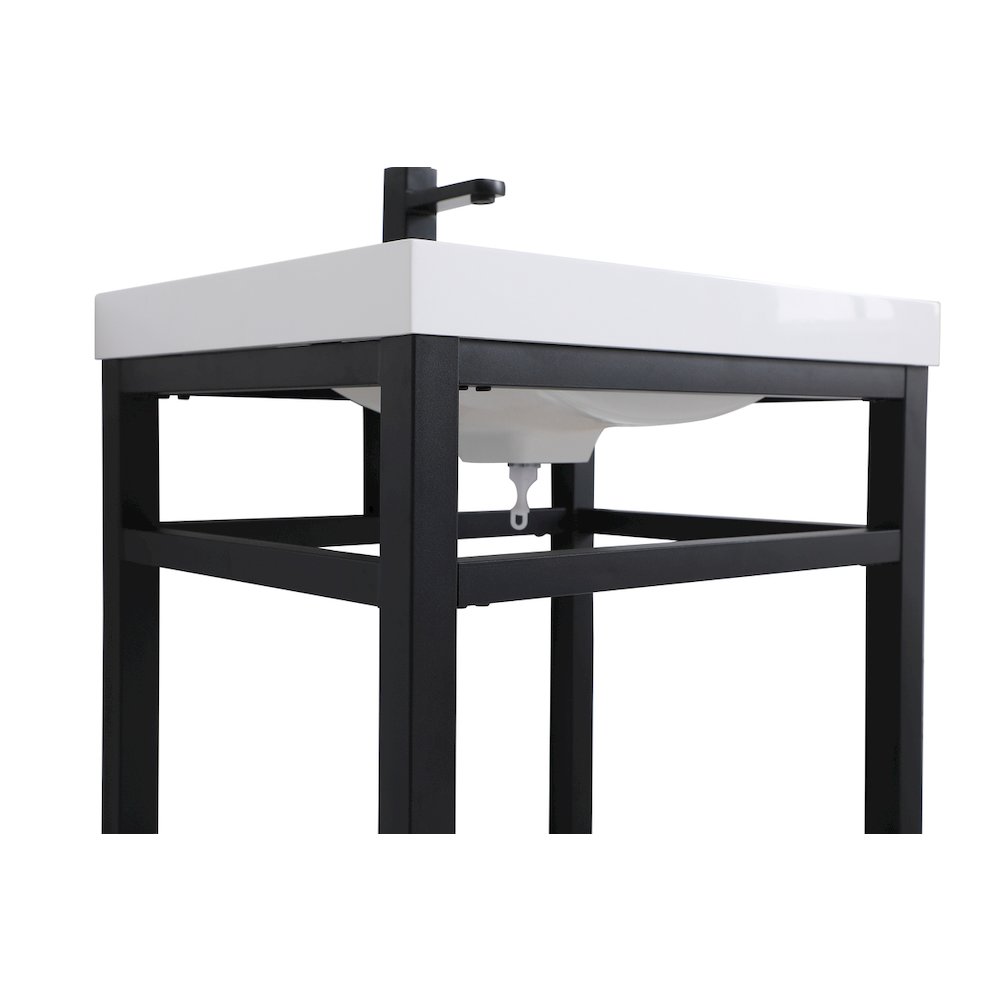 24 inch Single Bathroom Metal Vanity in Black