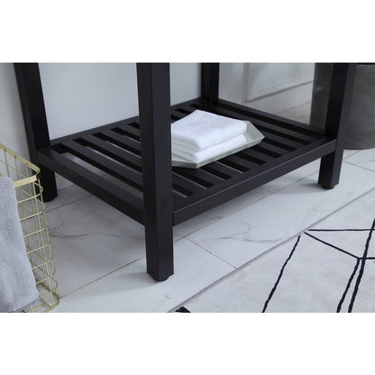 24 inch Single Bathroom Metal Vanity in Black