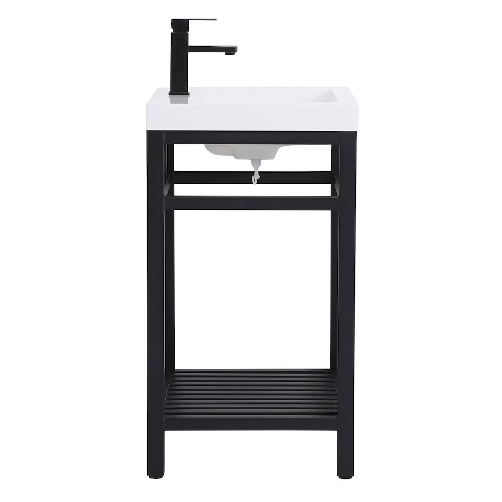 24 inch Single Bathroom Metal Vanity in Black
