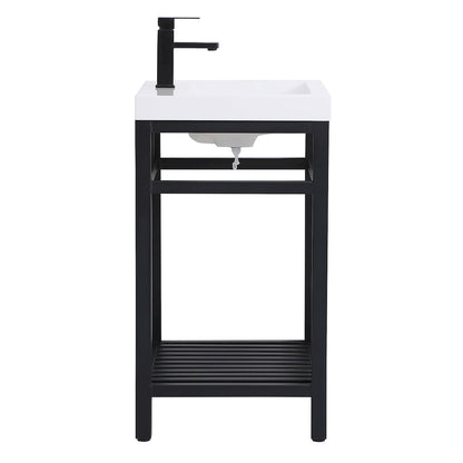 24 inch Single Bathroom Metal Vanity in Black