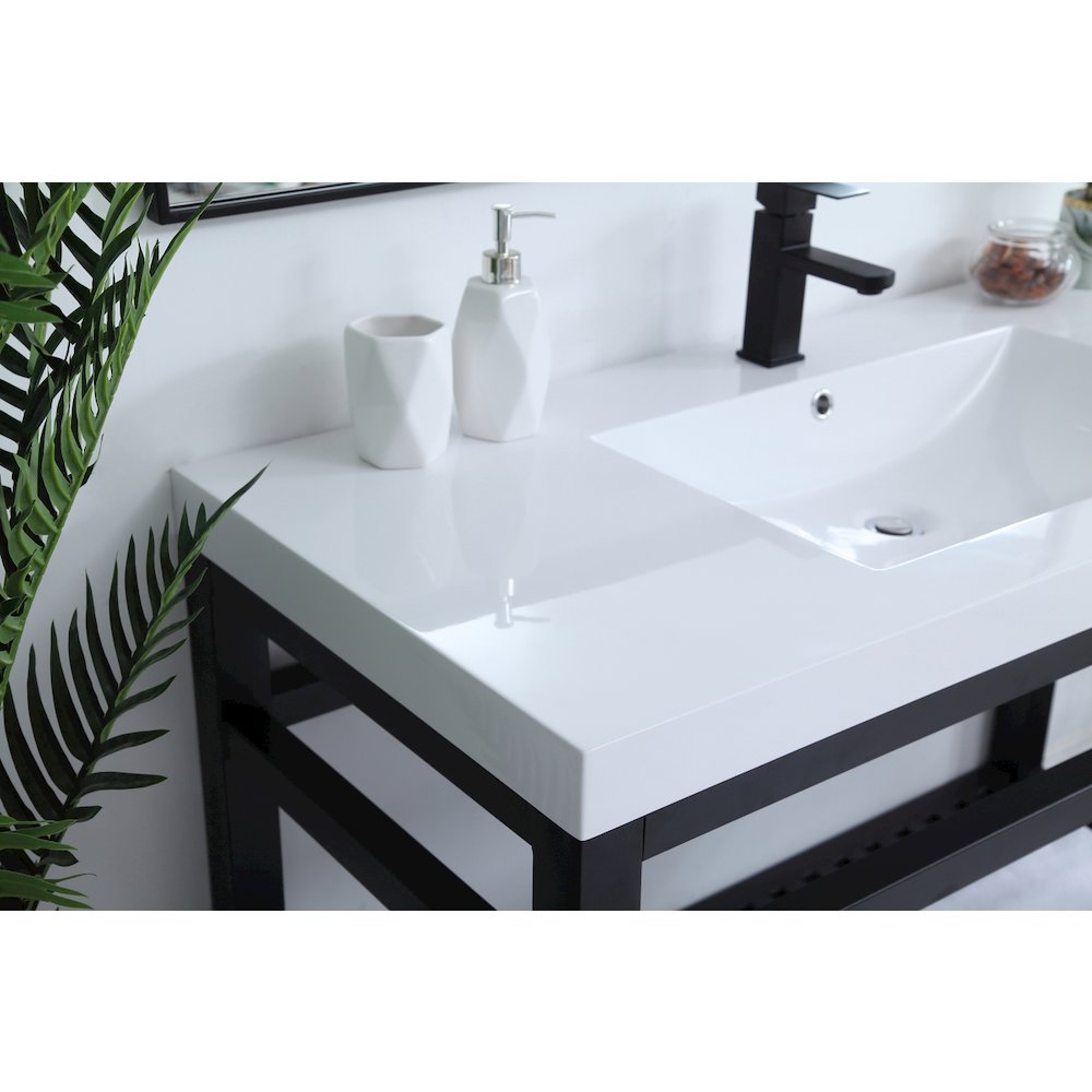 48 inch Single Bathroom Metal Vanity in Black