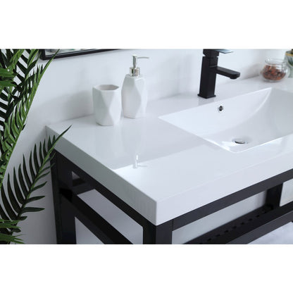 48 inch Single Bathroom Metal Vanity in Black