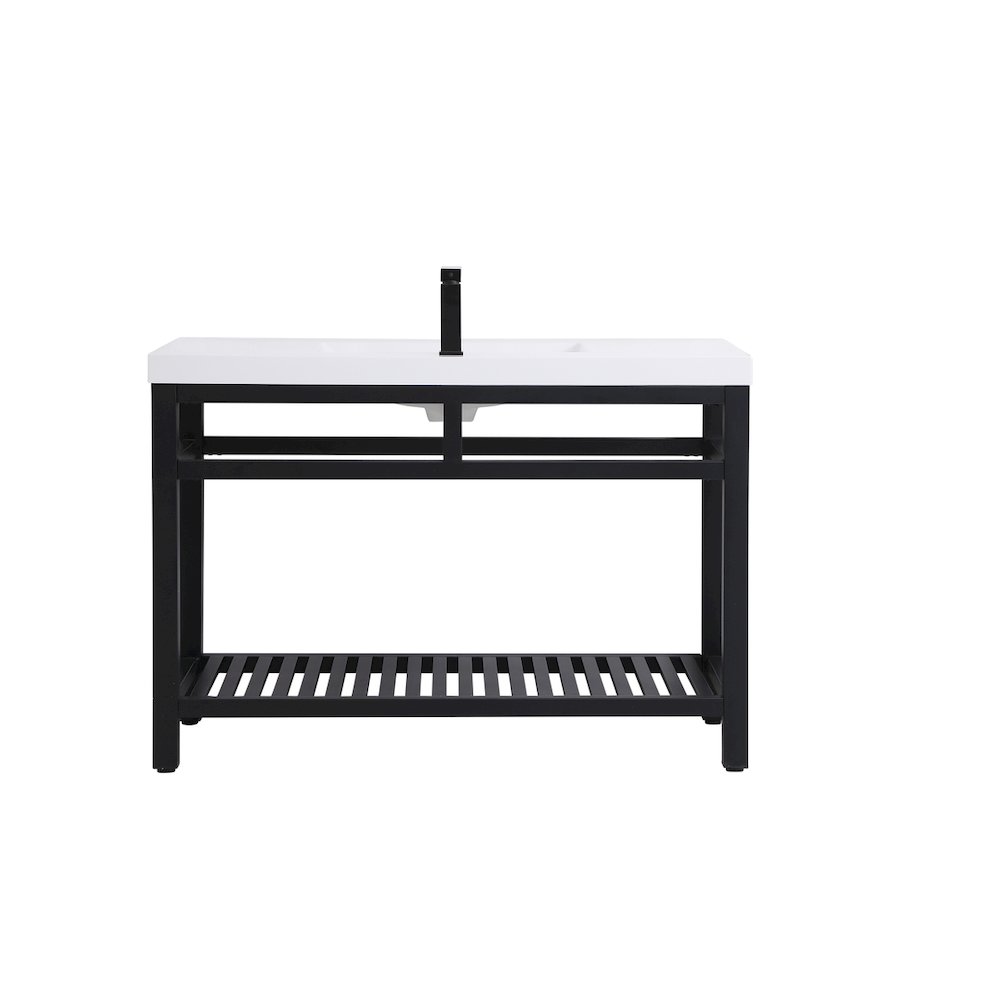 48 inch Single Bathroom Metal Vanity in Black