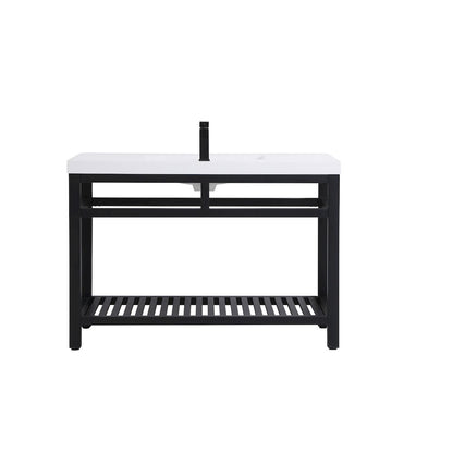 48 inch Single Bathroom Metal Vanity in Black