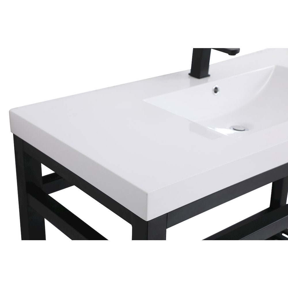48 inch Single Bathroom Metal Vanity in Black