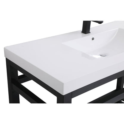 48 inch Single Bathroom Metal Vanity in Black