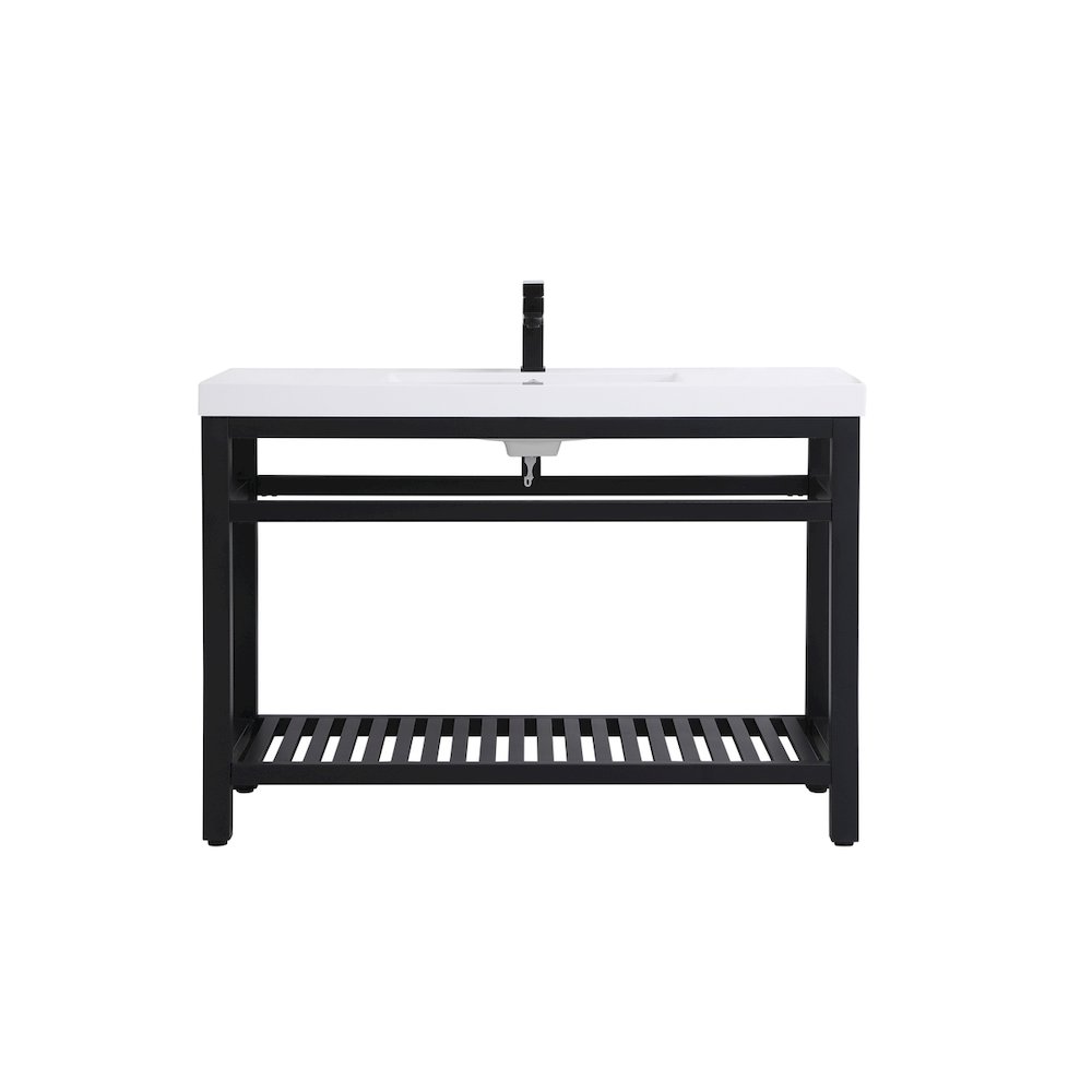 48 inch Single Bathroom Metal Vanity in Black
