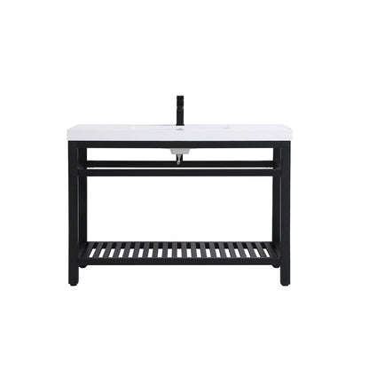 48 inch Single Bathroom Metal Vanity in Black