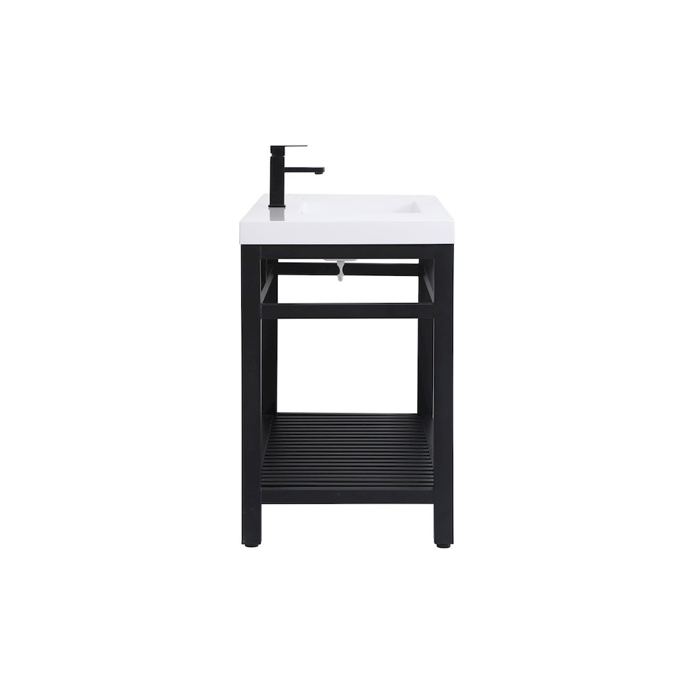 48 inch Single Bathroom Metal Vanity in Black