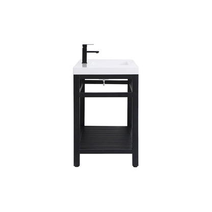 48 inch Single Bathroom Metal Vanity in Black