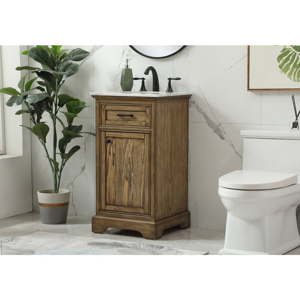 19 inch Single bathroom vanity in driftwood
