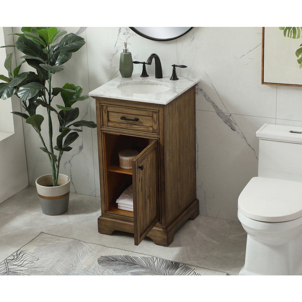 19 inch Single bathroom vanity in driftwood