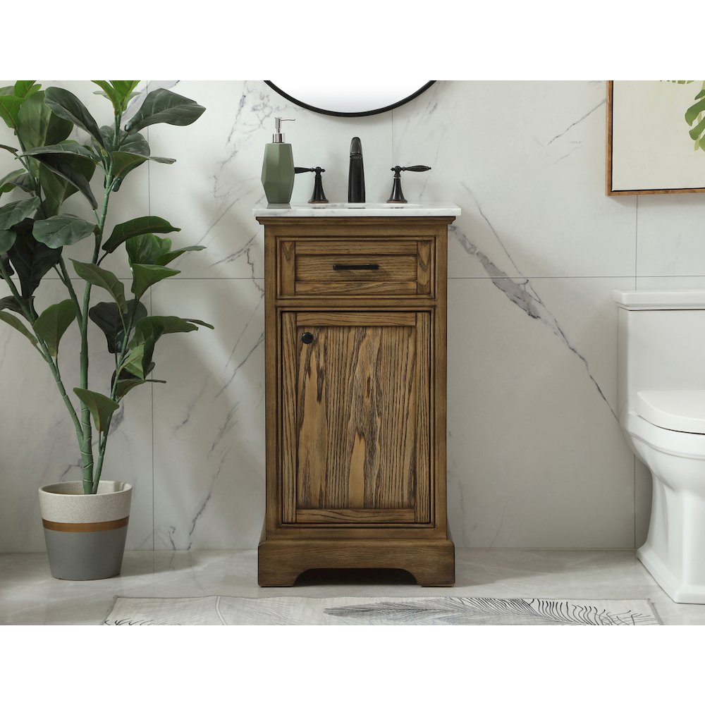 19 inch Single bathroom vanity in driftwood