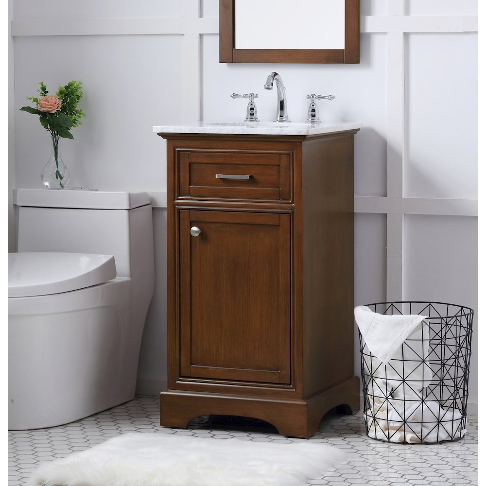 19 in. Single Bathroom Vanity set in teak