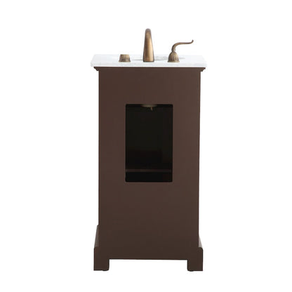 19 in. Single Bathroom Vanity set in teak
