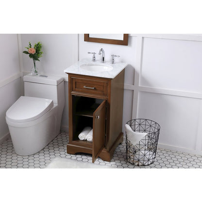 19 in. Single Bathroom Vanity set in teak