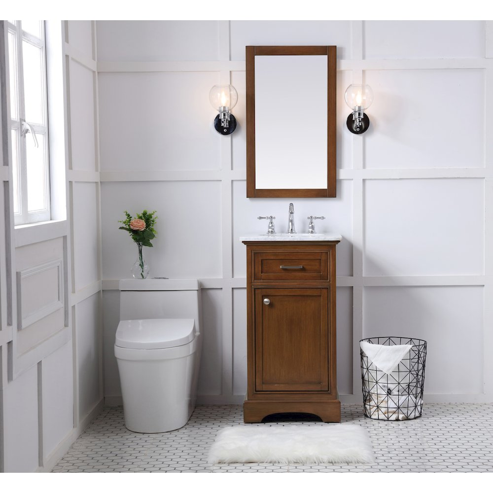 19 in. Single Bathroom Vanity set in teak