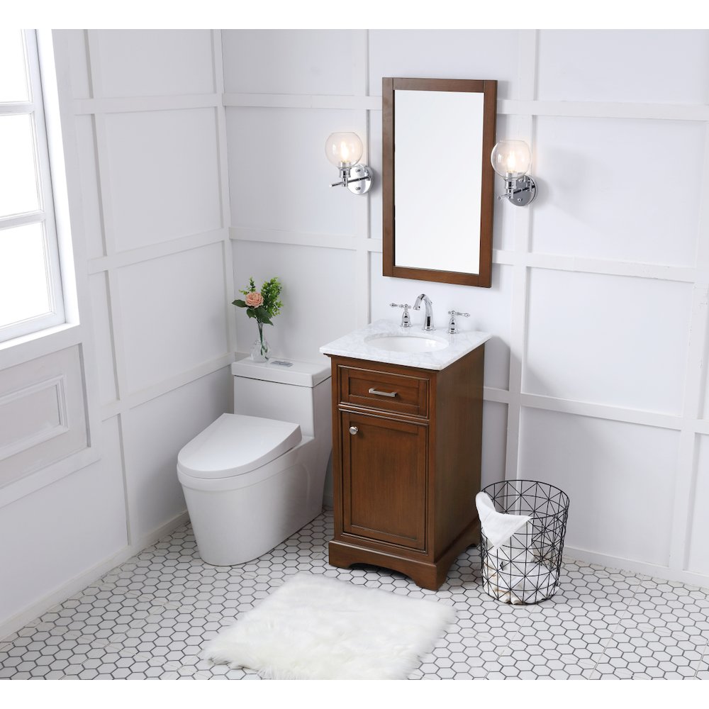 19 in. Single Bathroom Vanity set in teak