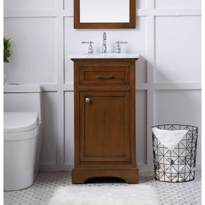 19 in. Single Bathroom Vanity set in teak