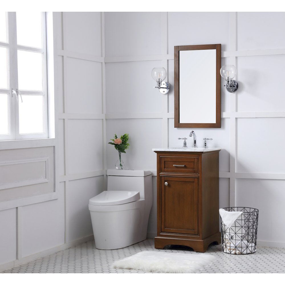 19 in. Single Bathroom Vanity set in teak