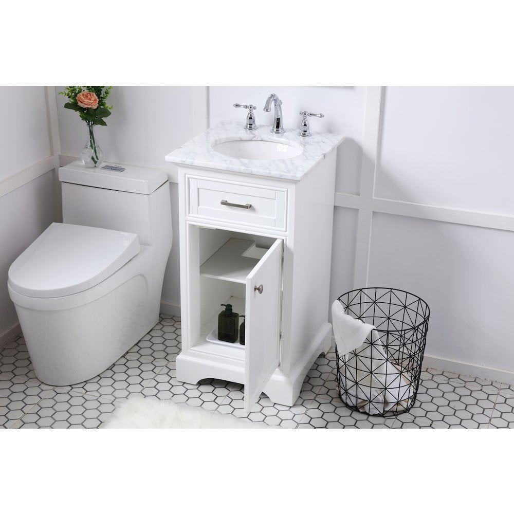 19 in. Single Bathroom Vanity set in white