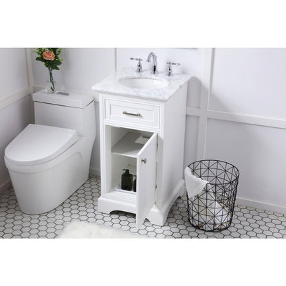 19 in. Single Bathroom Vanity set in white