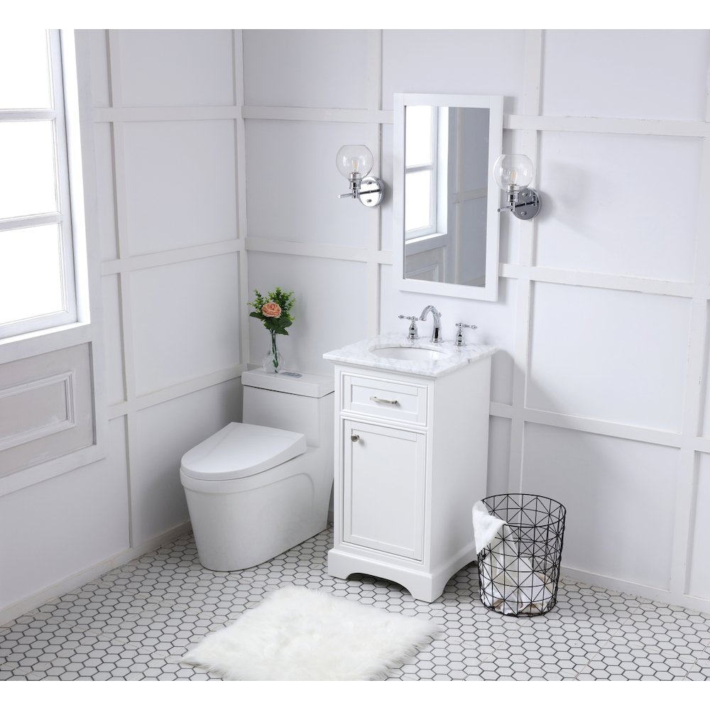 19 in. Single Bathroom Vanity set in white